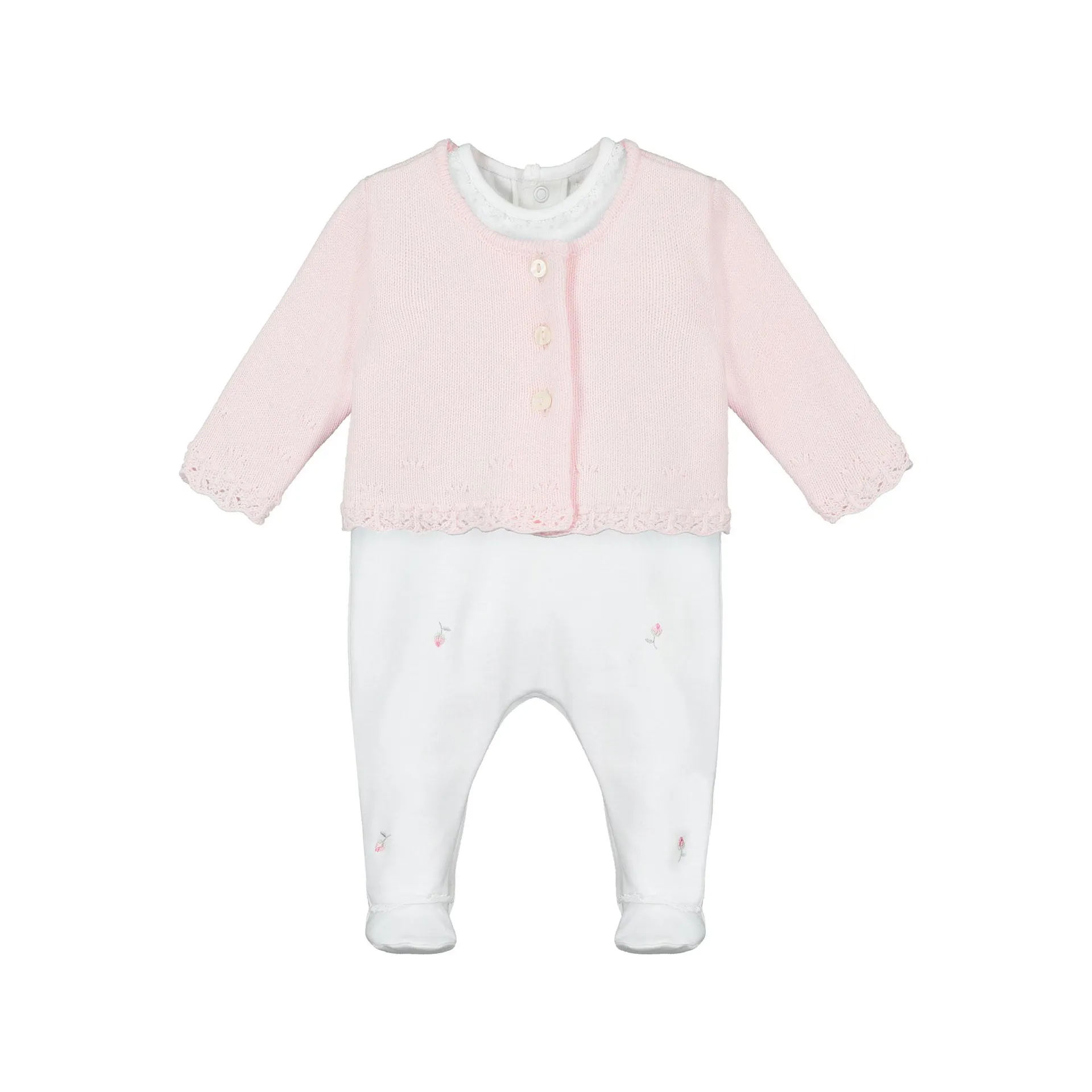 Annabel Rosebud Babygrow & Cardigan Two-Piece Set
