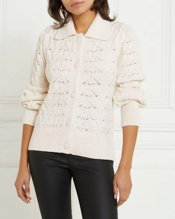 Gallery Collar Pointelle Cardigan