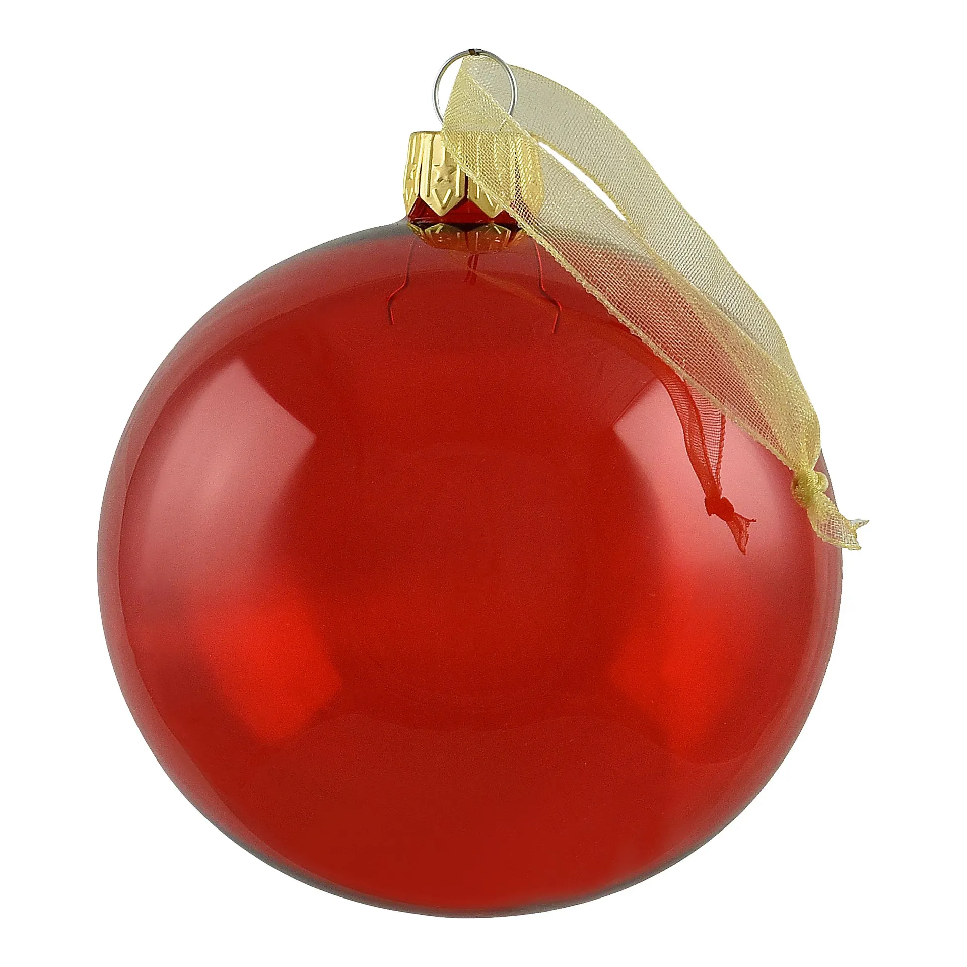 Refined classics Red Glass Round Hanging decoration set, Pack of 6 (D) 8mm
