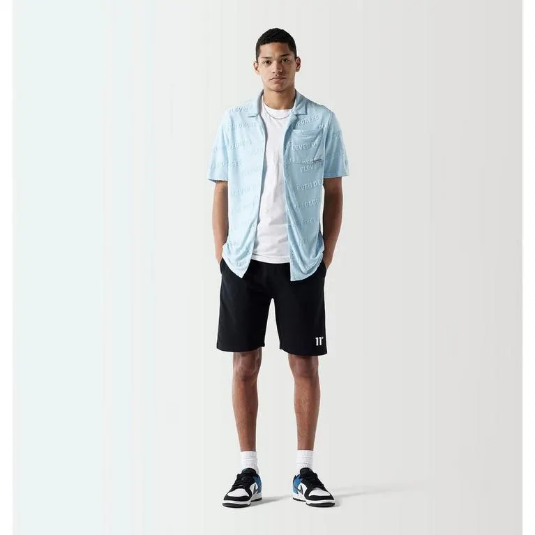 11D Embossed Towelling Shirt Ice Blue