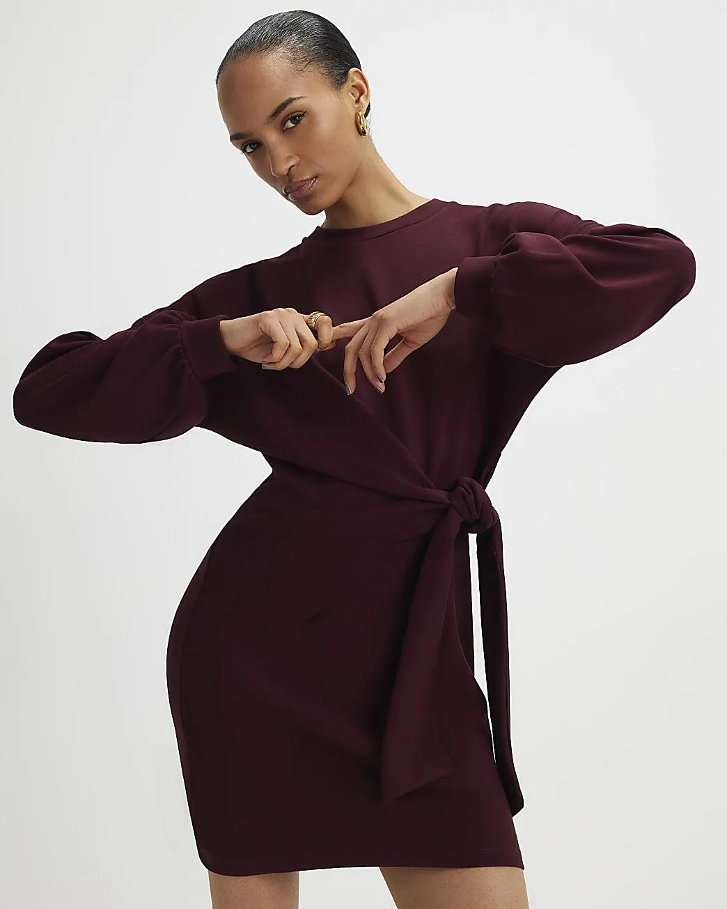 Red Knot Side Mini Dress