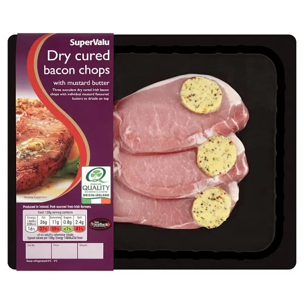 SuperValu Dry Cured Bacon Chops with Mustard Butter (384 g)