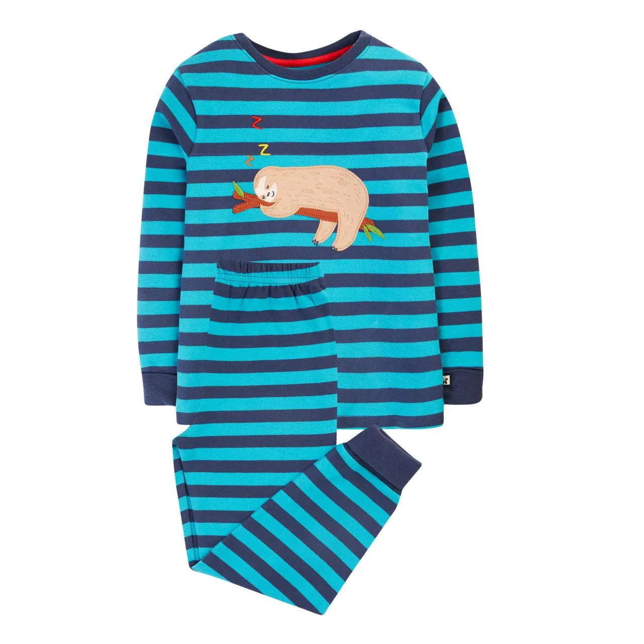 Two-Piece Lunar Striped Sloth Pyjama Set
