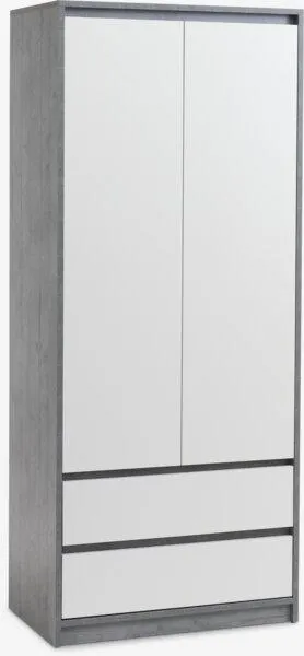 Wardrobe BILLUND 80x193 white/concrete