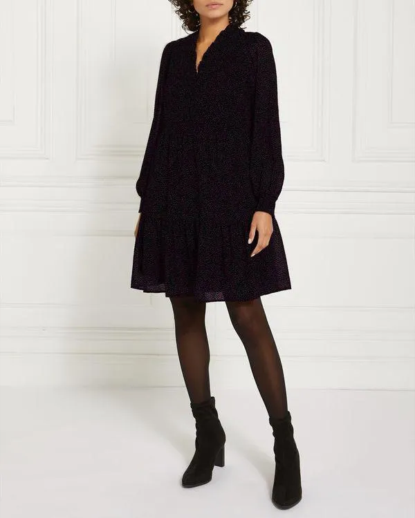Gallery Printed Long-Sleeved Smock Dress