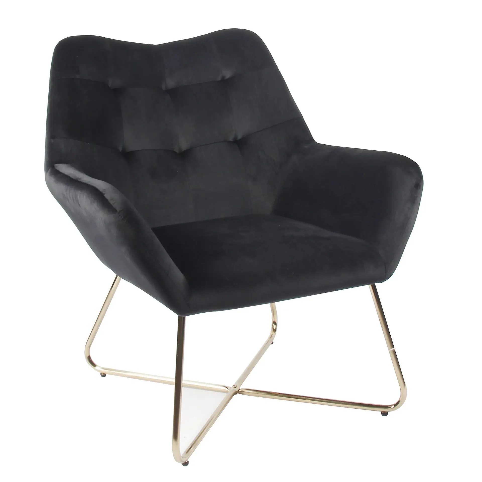 Turio Black Velvet effect Chair (H)865mm (W)750mm (D)800mm