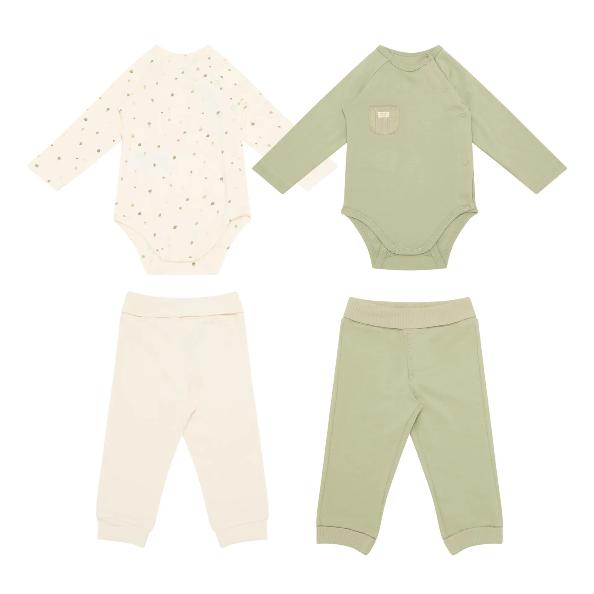 Printed Bodysuits & Sweatpants Four-Piece Set
