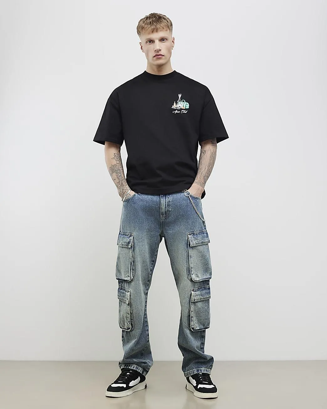 Black Oversized Fit Apres Ski Club T-Shirt