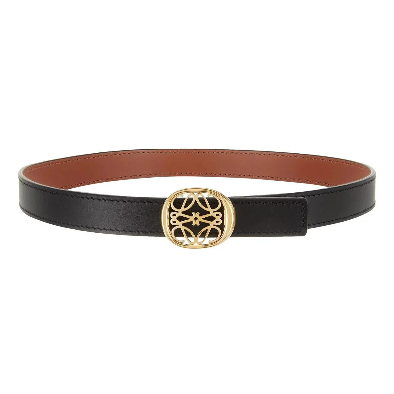 LOEWE Anagram Reversible Ellipse Leather Belt