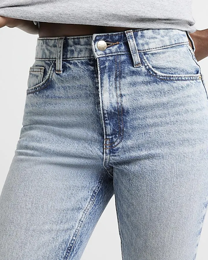 Blue high waisted bum sculpt mom jeans