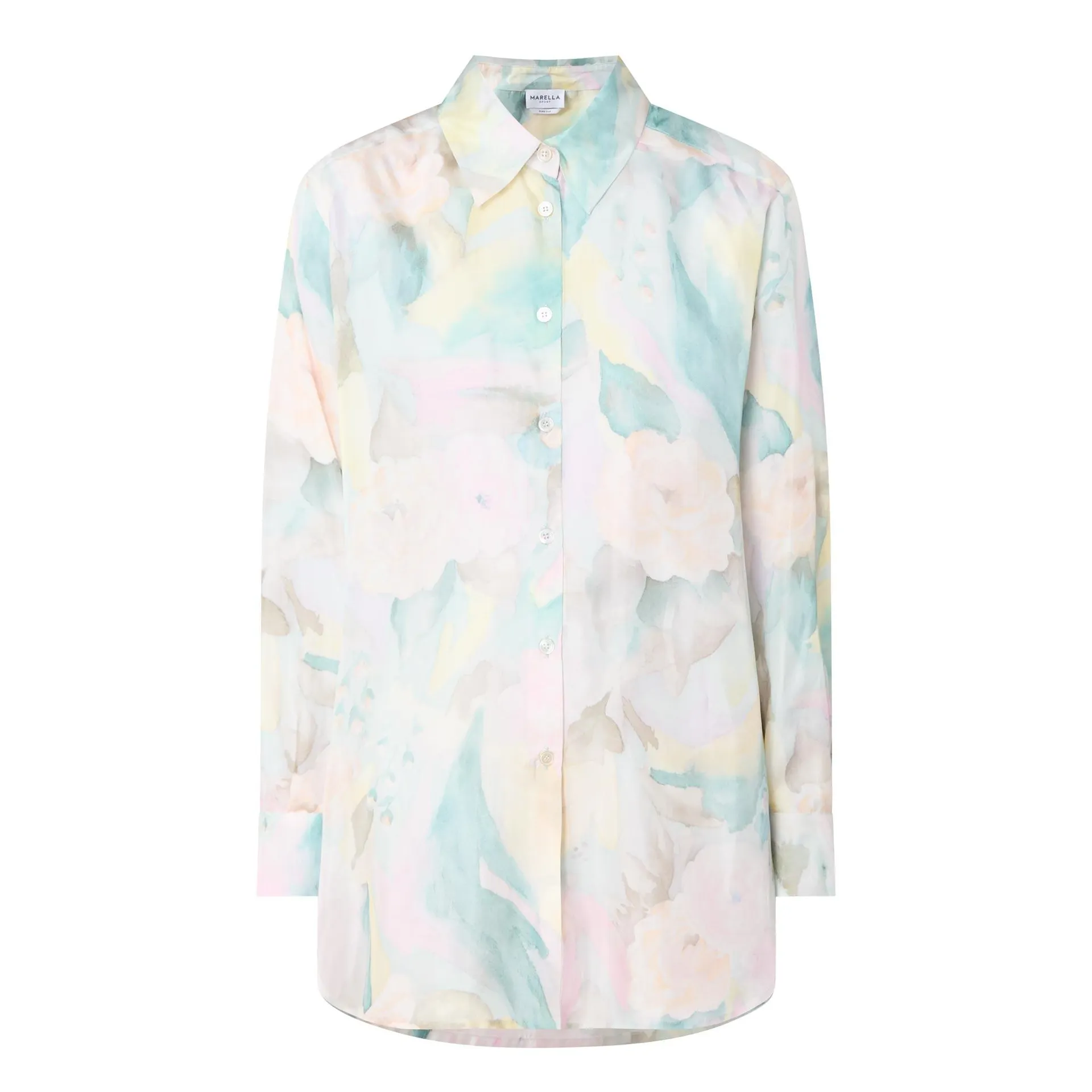 Angio Pastel Floral Silk Blouse