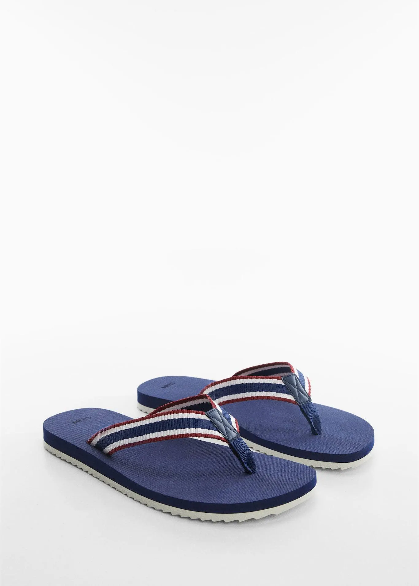 Flip-flops with contrasting colour straps
