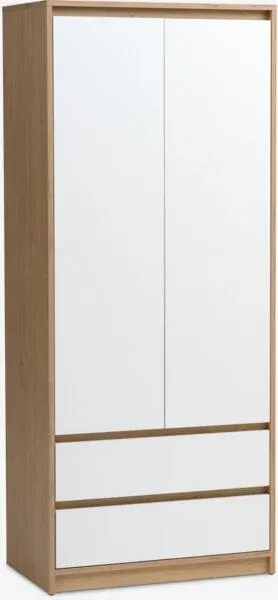Wardrobe BILLUND 80x193 white/natural oak colour
