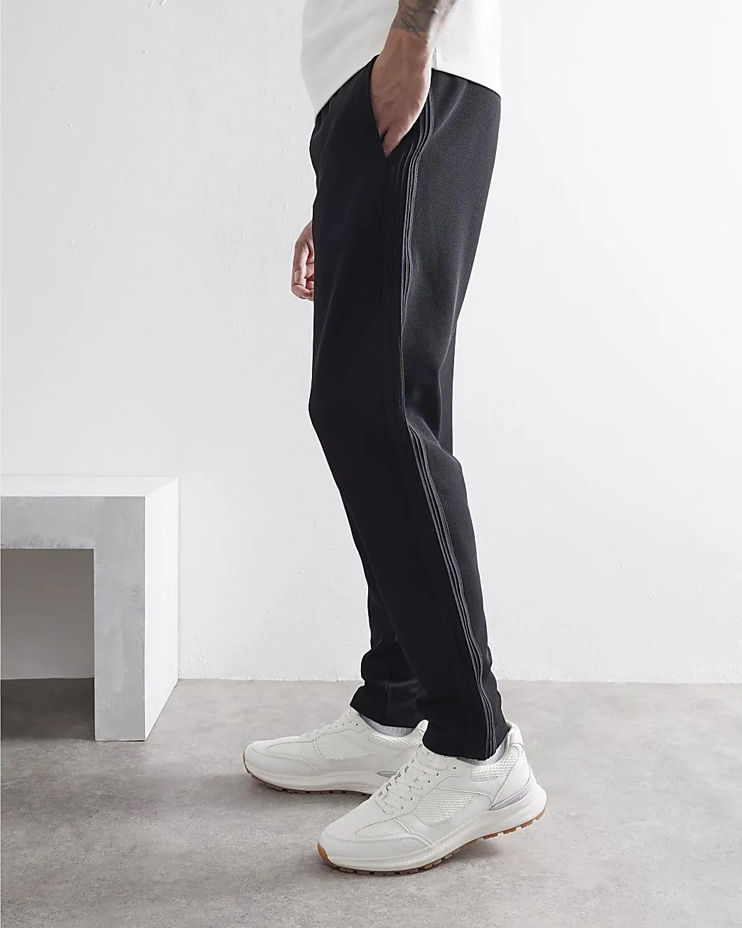 Black Twill Slim Fit Joggers