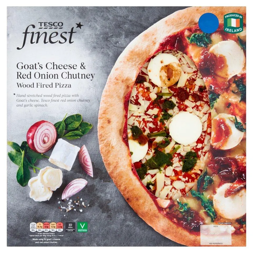 Tesco Finest Goat's Cheese And Red Onion Chutney Pizza 502G