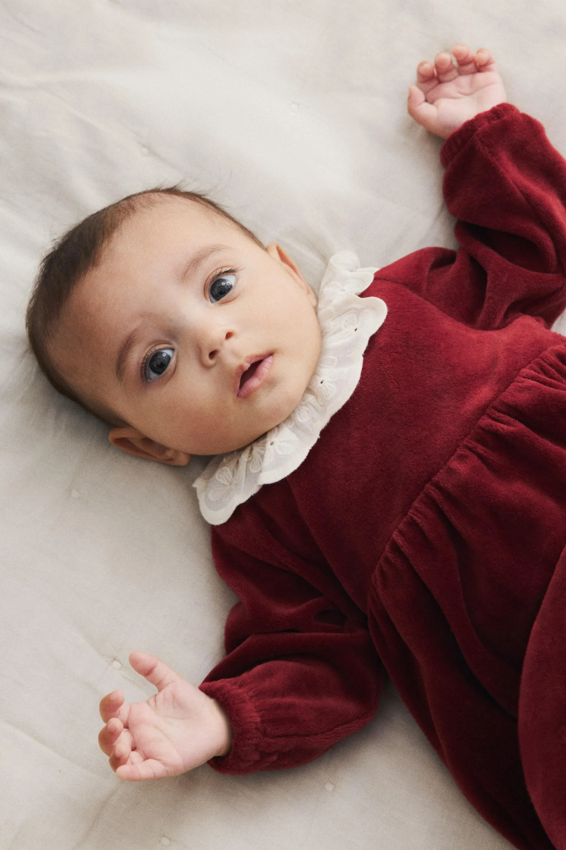 Cotton velour bodysuit dress