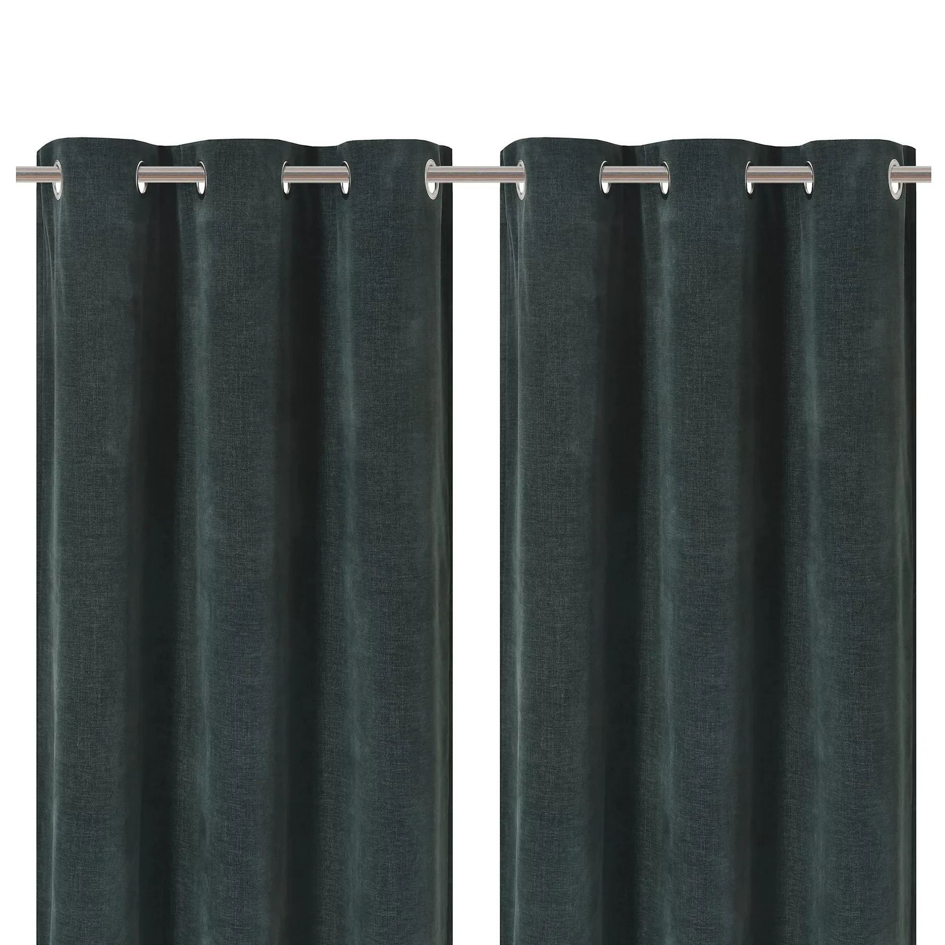 Arntzen Dark green Plain woven Lined Eyelet Curtain (W)117cm (L)137cm, Pair
