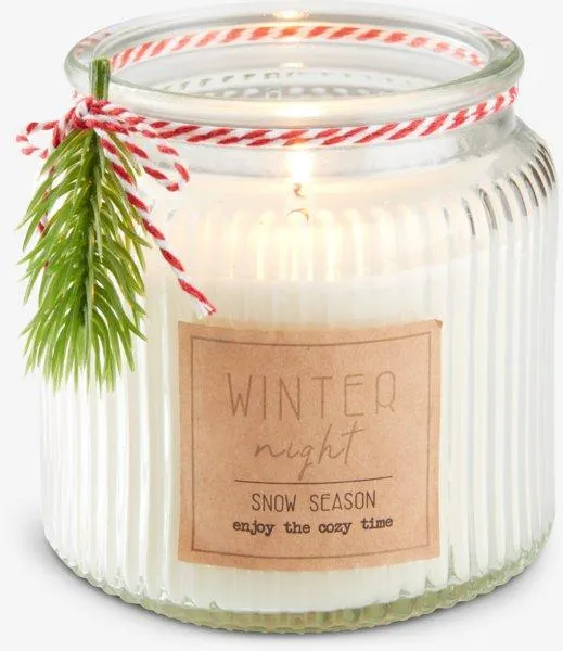 Candle AMMONIT D10xH10cm white w/deco