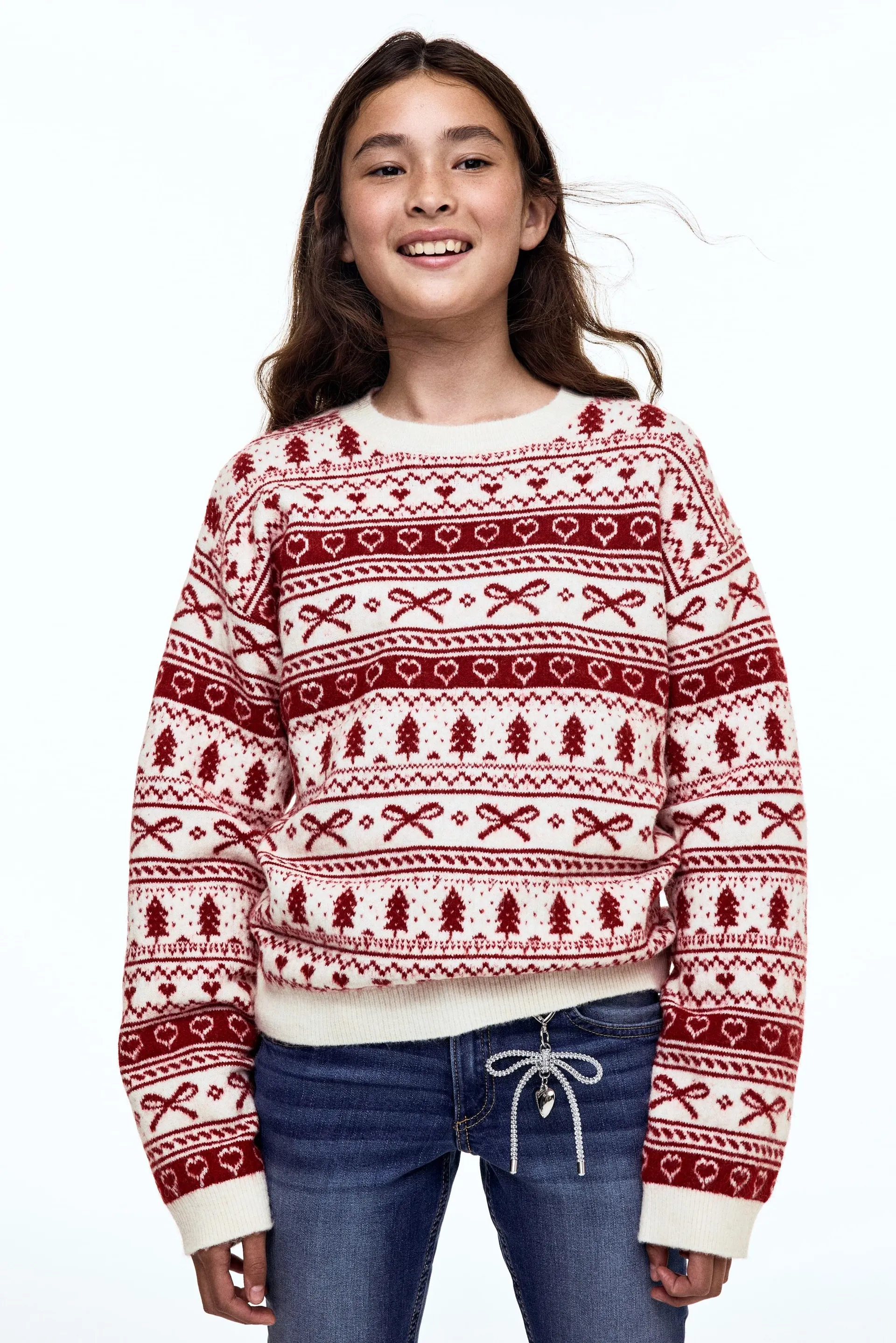 Loose-fit motif-detail jumper