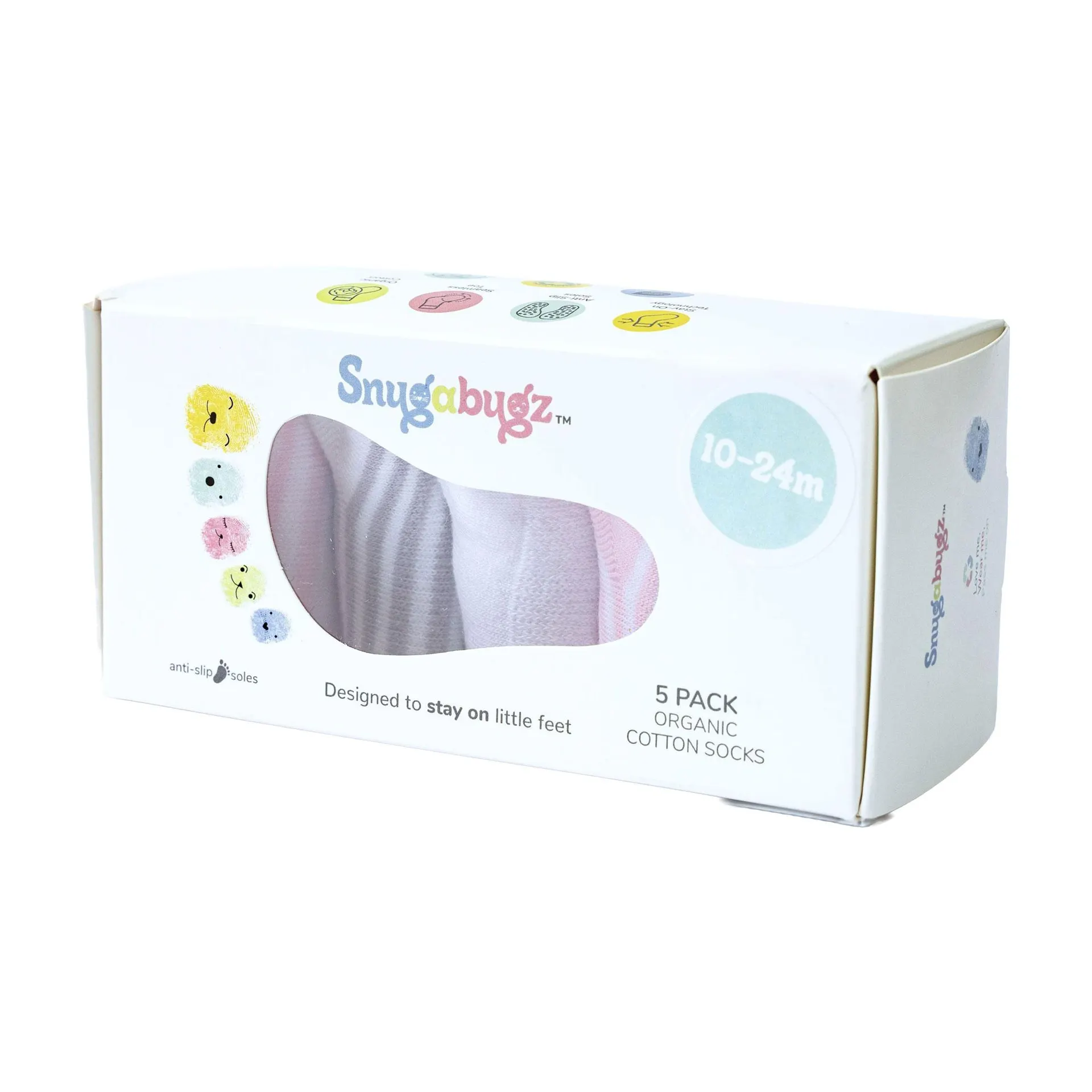 Five-Pack Non-Slip Baby Socks