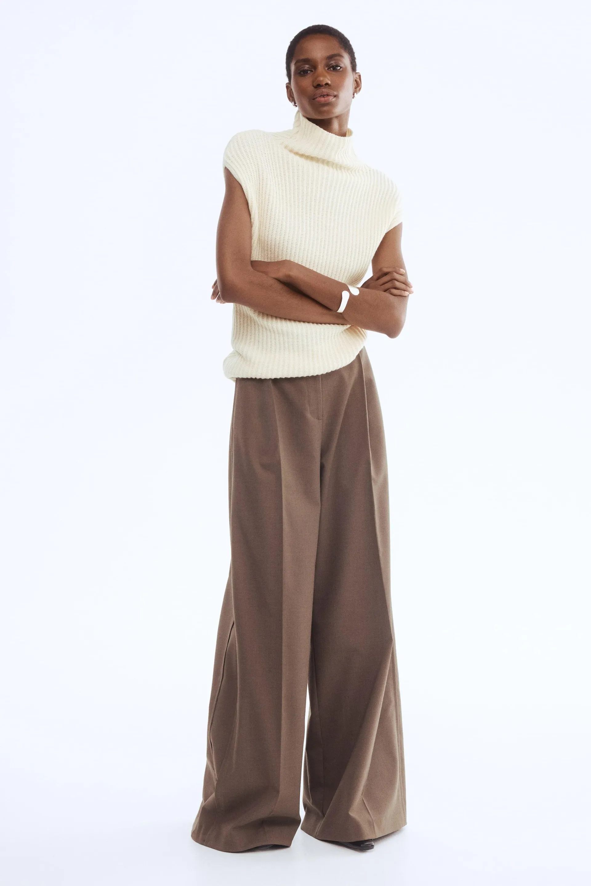 Wool-blend turtleneck sweater vest