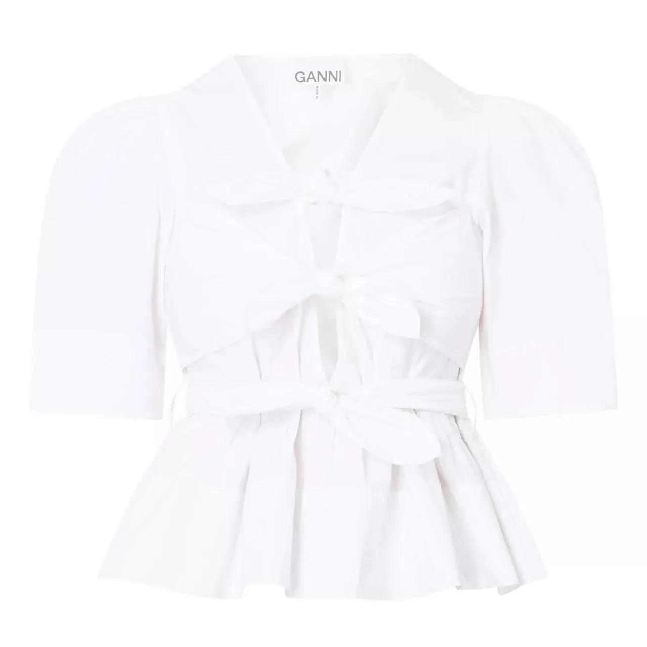 New in GANNI Tie-Fastening Strap Blouse €225.00