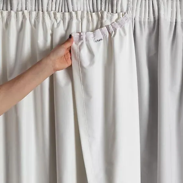 furn. Blackout Pencil pleat Curtain lining Pair, (L) 163cm x (W) 170cm