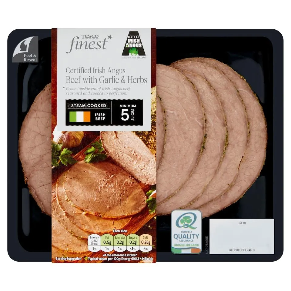 Tesco Finest Irish Angus Beef With Garlic And Herbs 100G