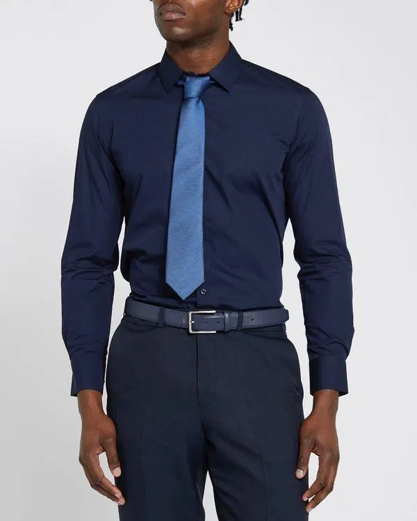Slim Fit Long-Sleeved Cotton Rich Shirt