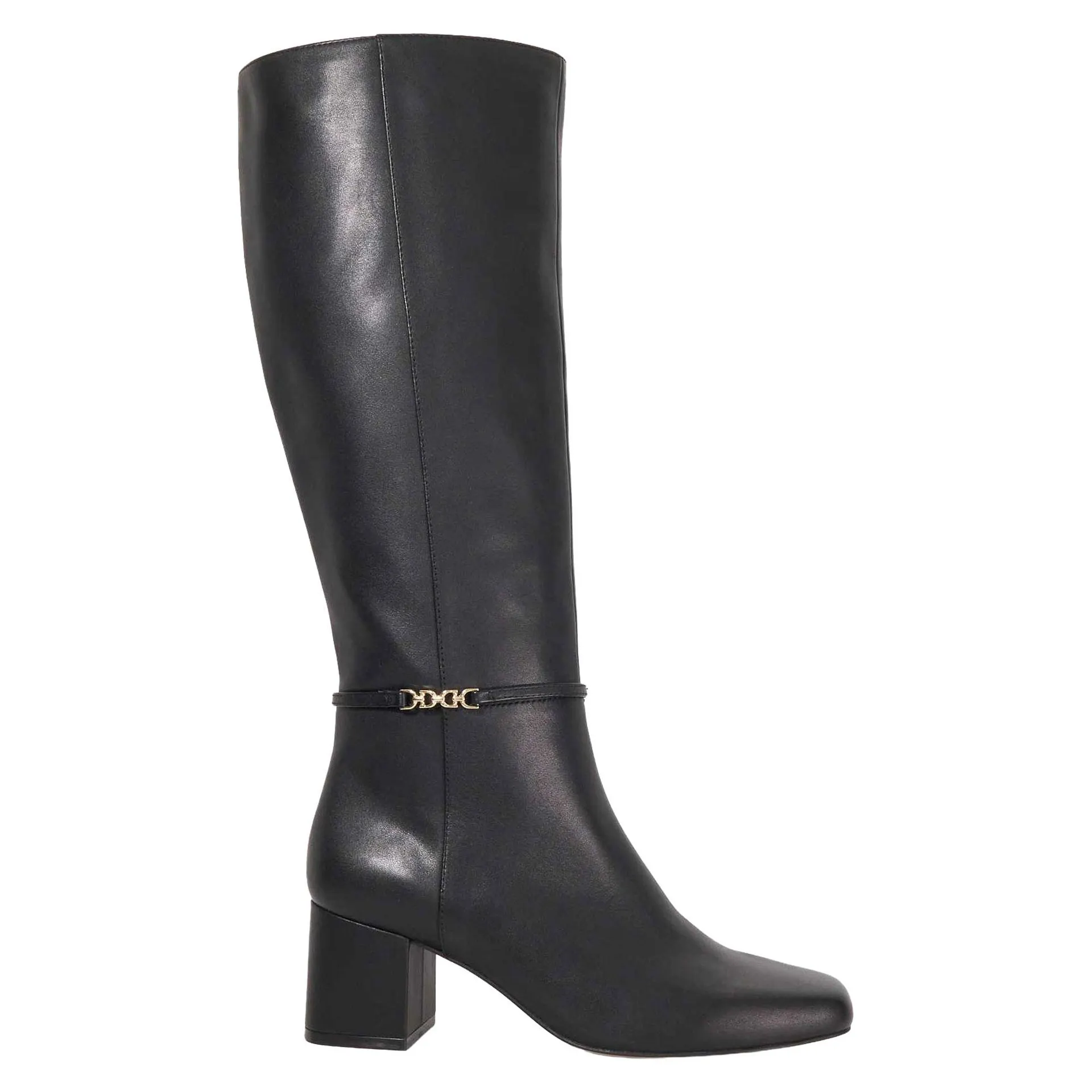Sanna Leather Snaffle Trim Knee High Boots