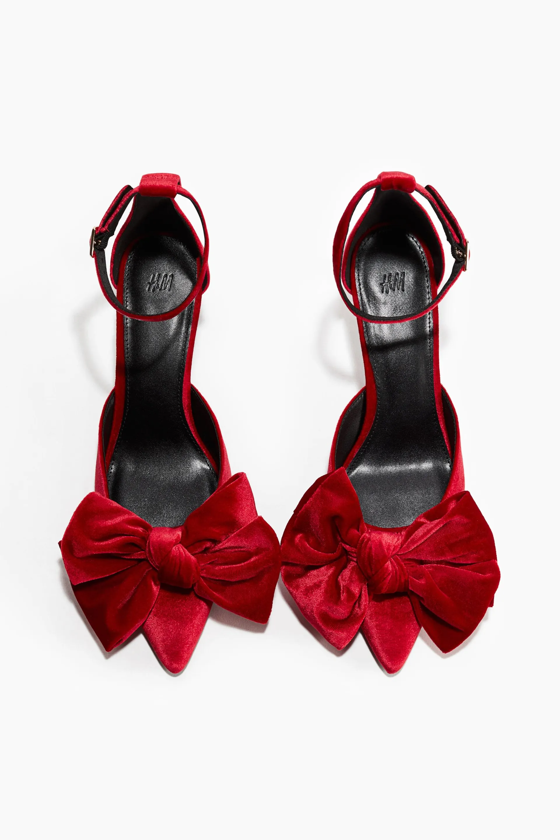 Bow-detail velour court shoes