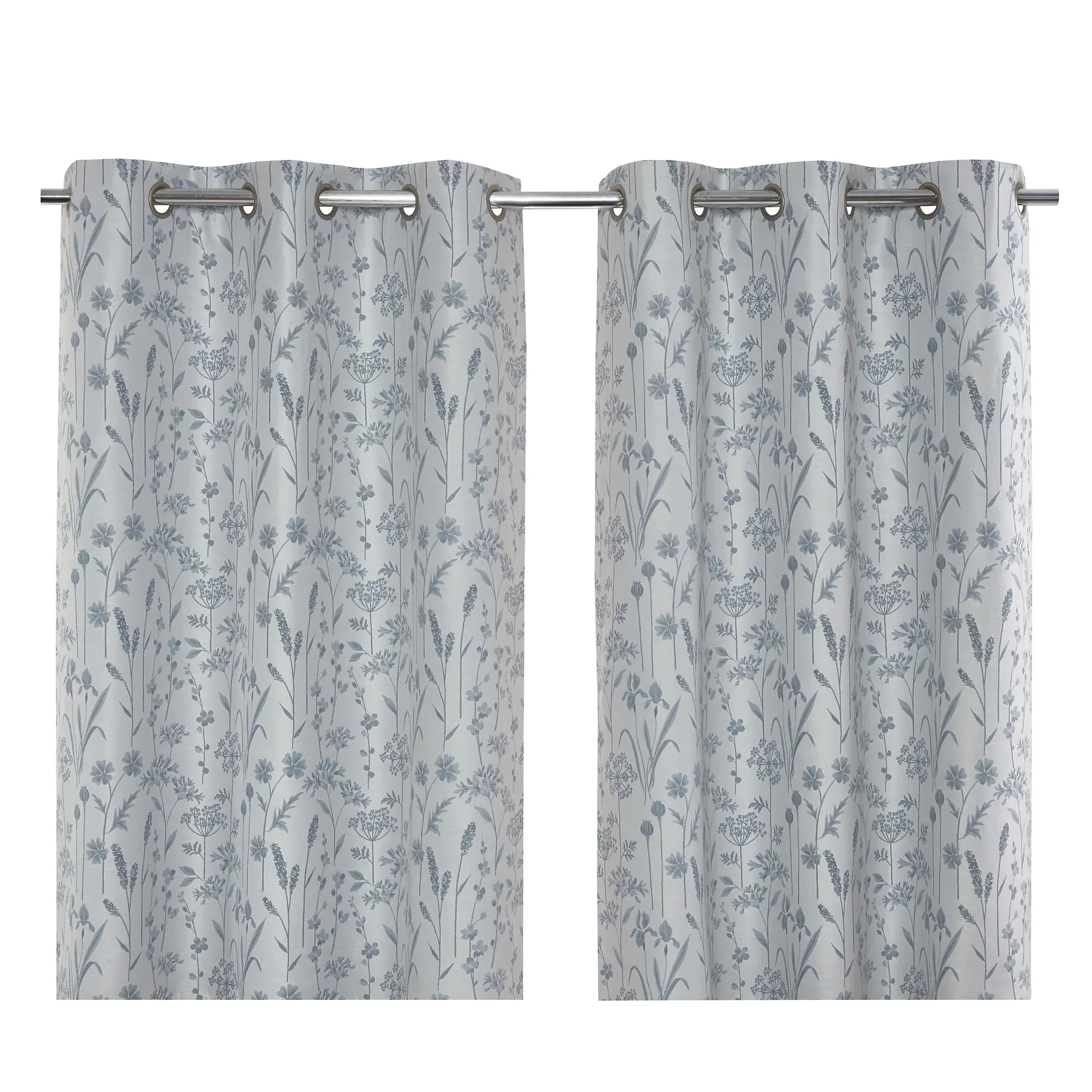 Otema Light blue Herbarium Lined Eyelet Curtain (W)228cm (L)228cm, Pair