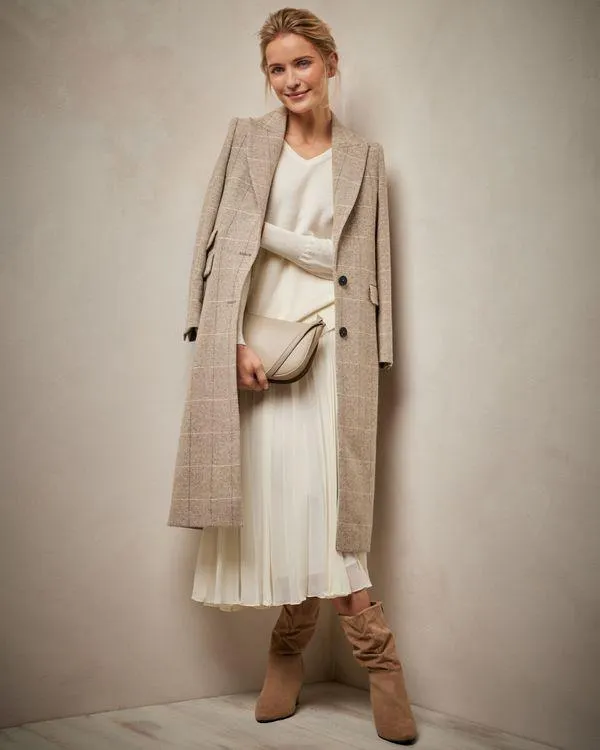 Paul Costelloe Living Studio Herringbone Wool Coat