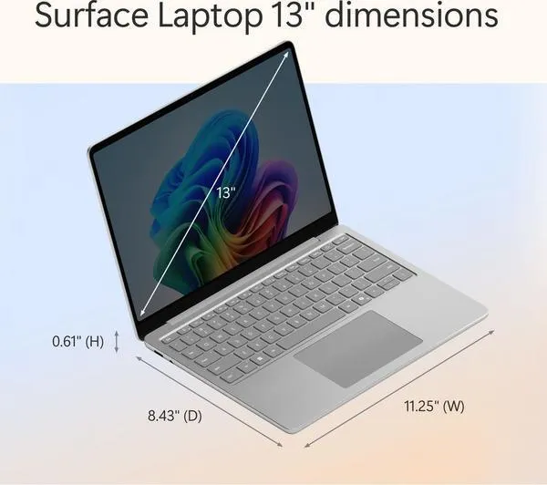 MICROSOFT 13" Surface Laptop, Copilot+ PC - Snapdragon X Plus, 256 GB SSD, Platinum