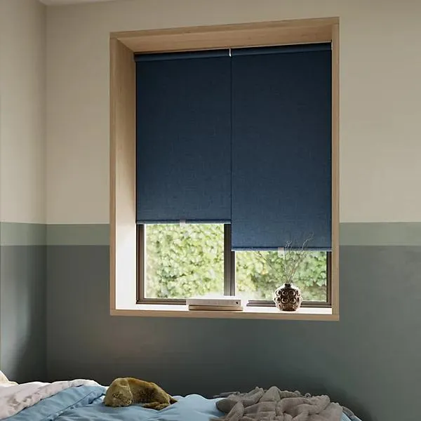 GoodHome Novan Cordless Blue storm Blackout Roller Blind (W)90cm (L)180cm