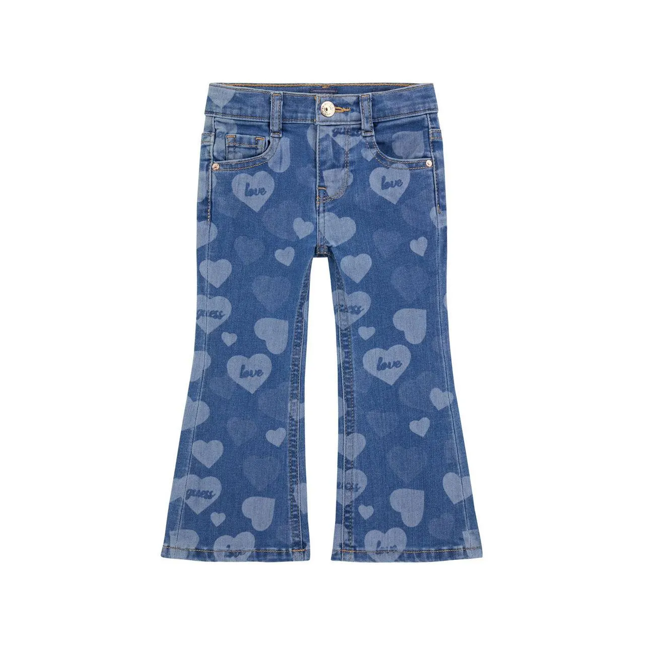 Love Heart Denim Flared Jeans