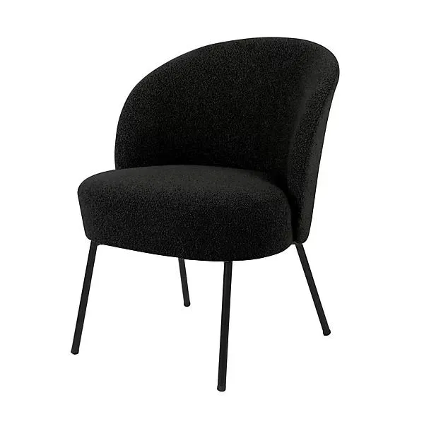 Bersaba Black Boucle Occasional chair (H)770mm (W)560mm (D)650mm