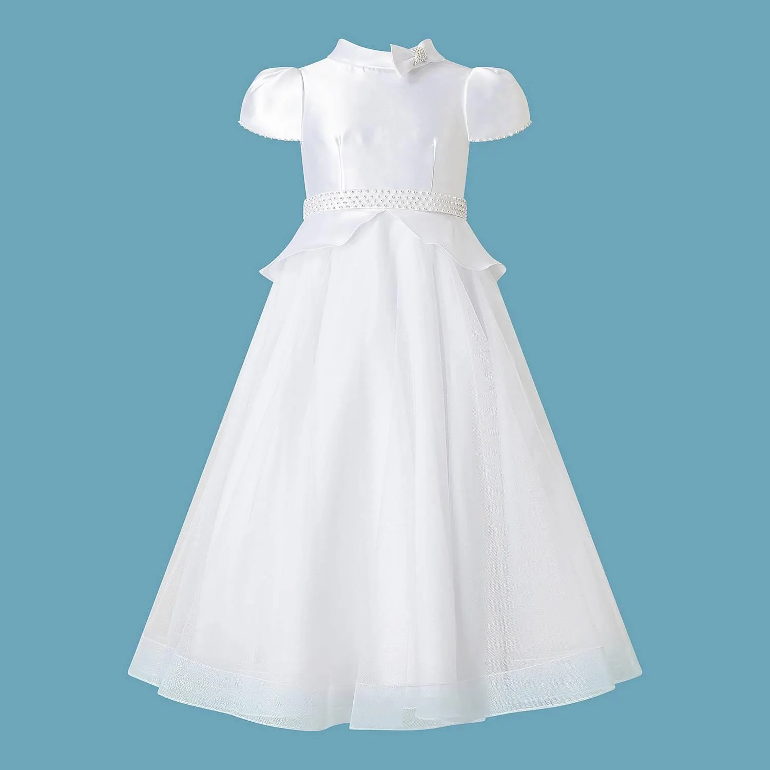Bow Neckline Communion Dress