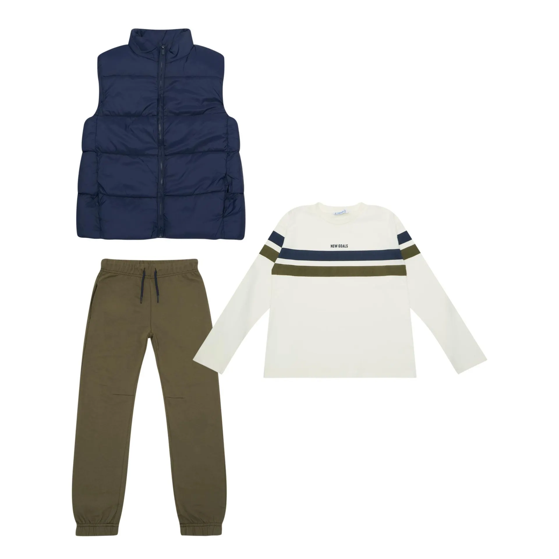 Gilet, T-Shirt & Track Pants Three-Piece Set