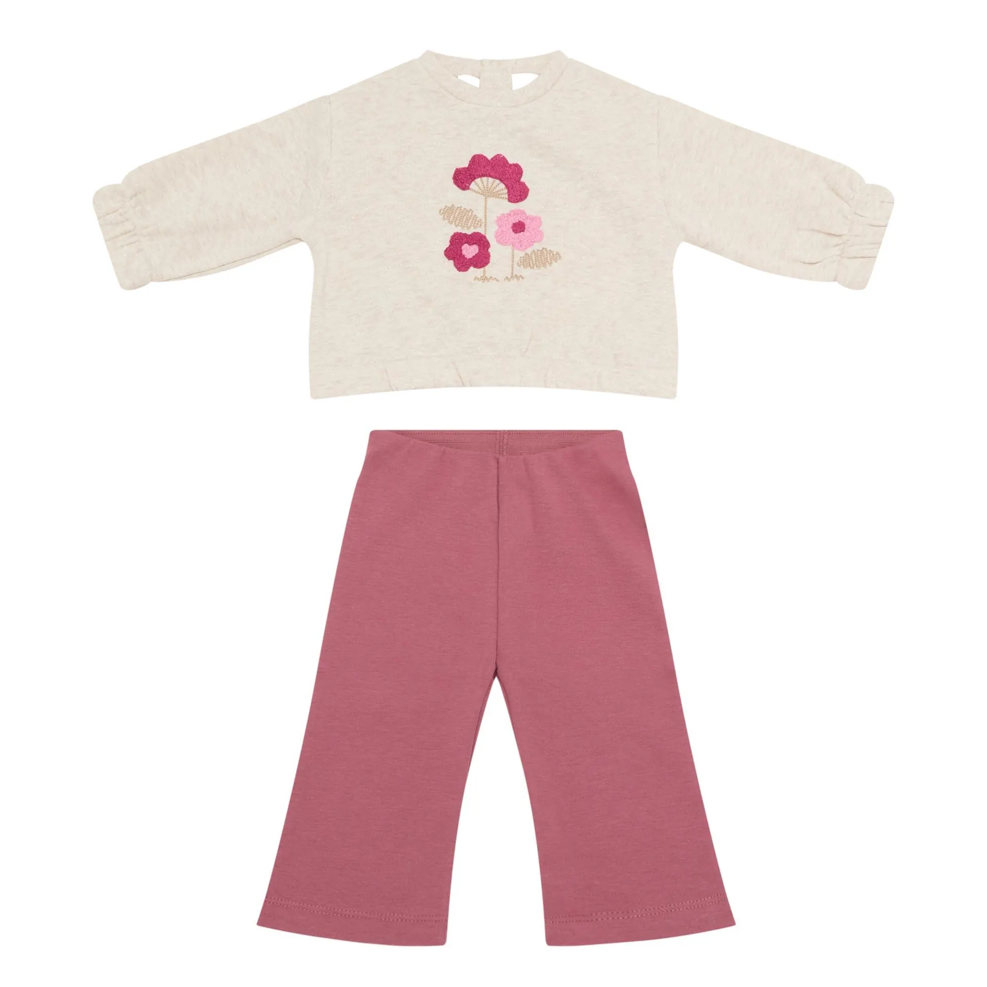 Floral Sweatshirt & Leggings Two-Piece Set