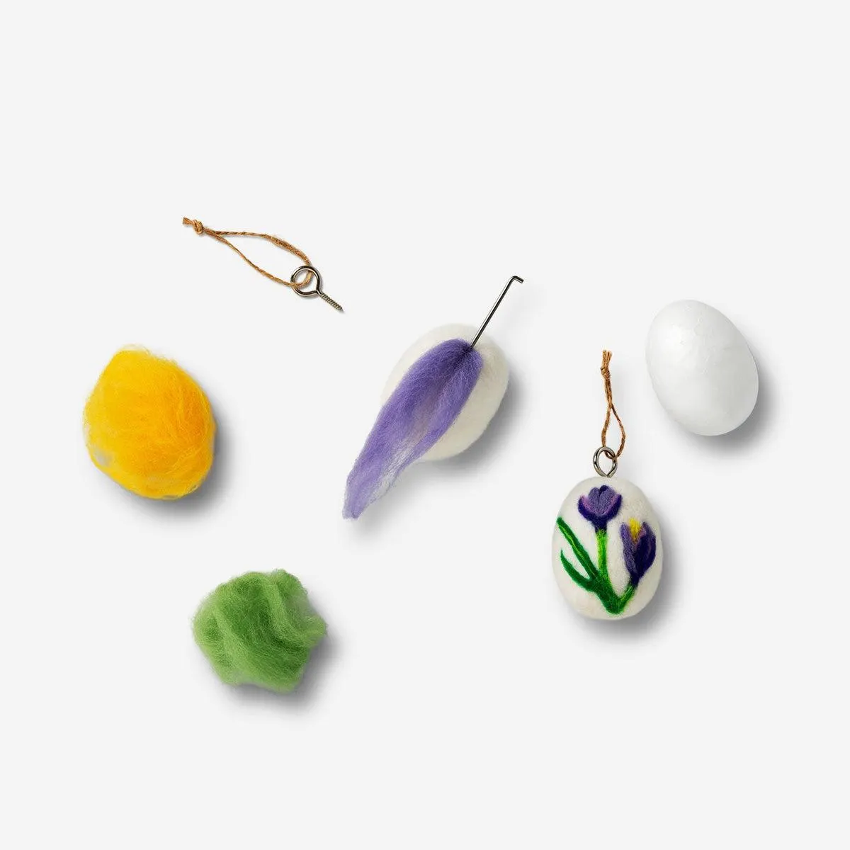 Σετ τσόχα με βελόνες. Σετ 2 πασχαλινών αυγών