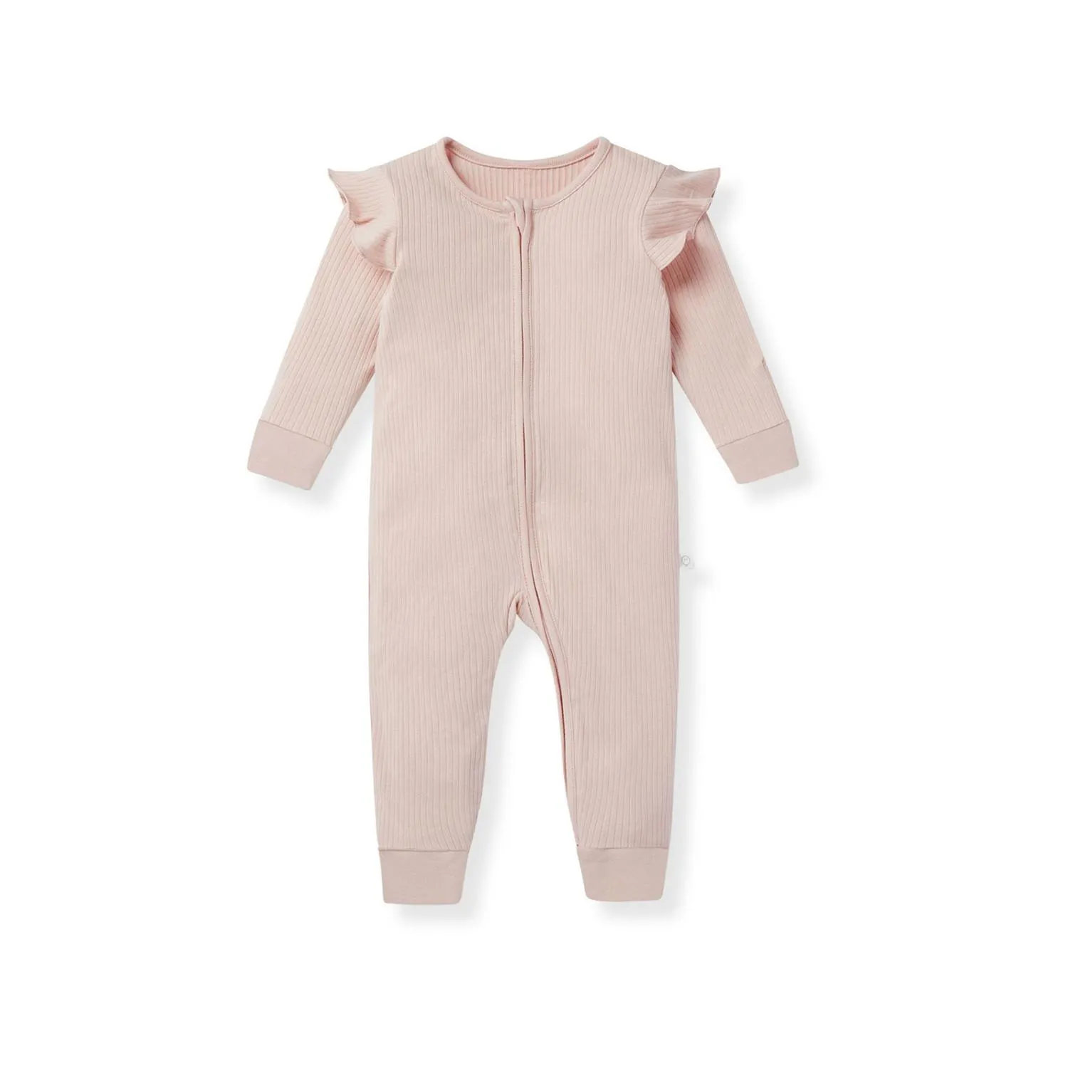 Clever Zip Ribbed Frill Sleepsuit