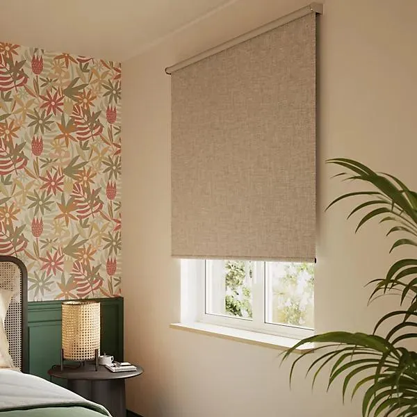 GoodHome Novan Cordless Taupe Blackout Roller Blind (W)120cm (L)180cm