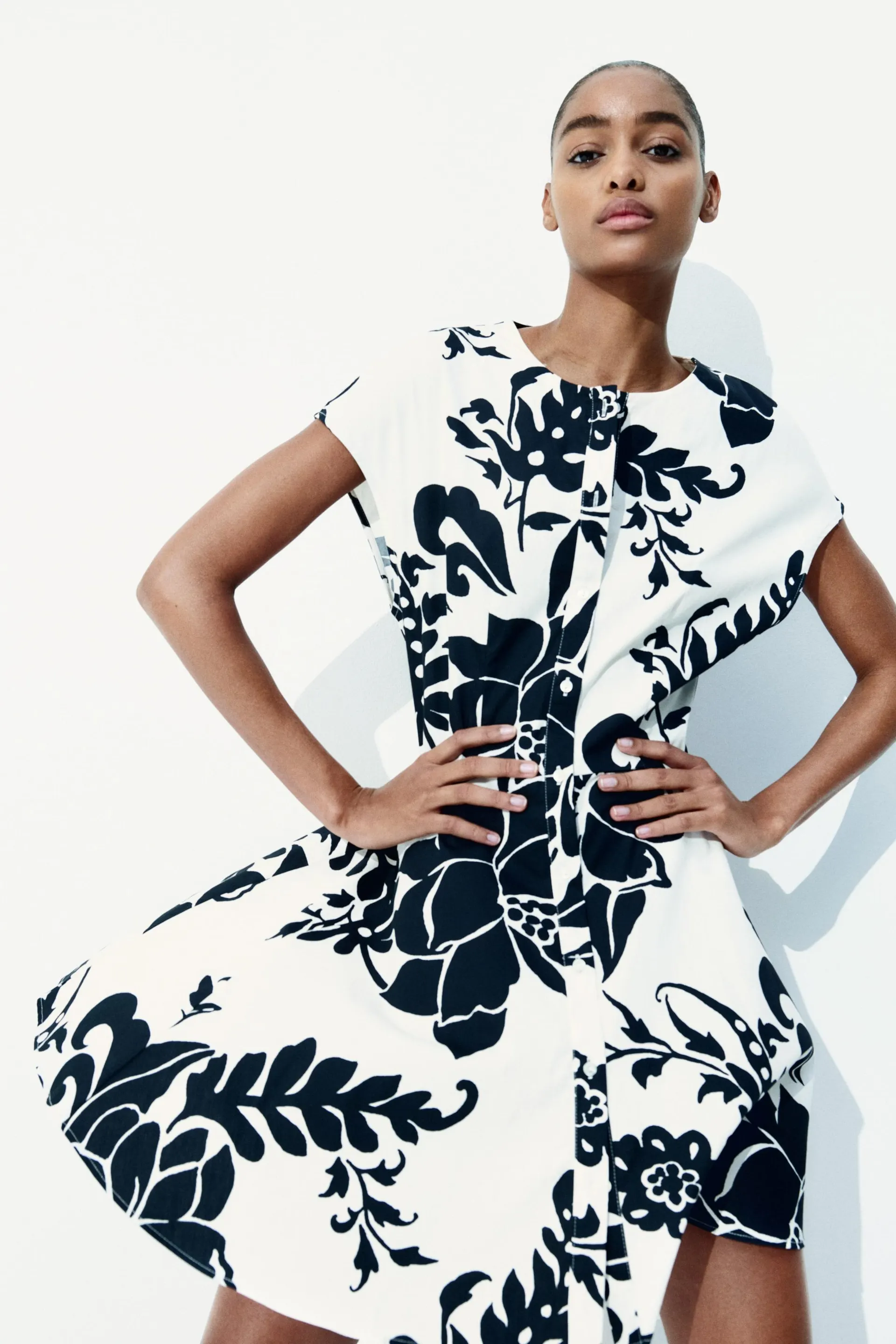 Button-front cotton dress