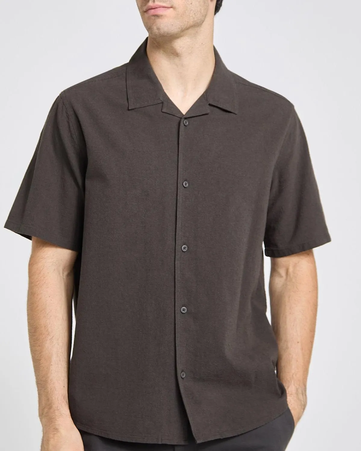 Short Sleeve Cotton Textured Shirt