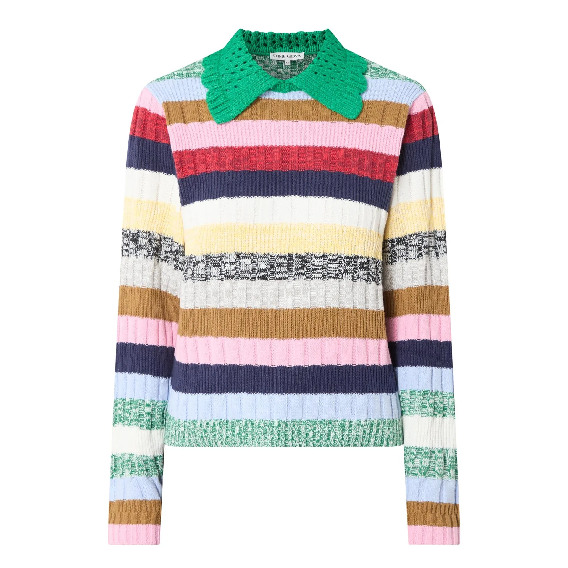 Stripe Knit Polo Shirt