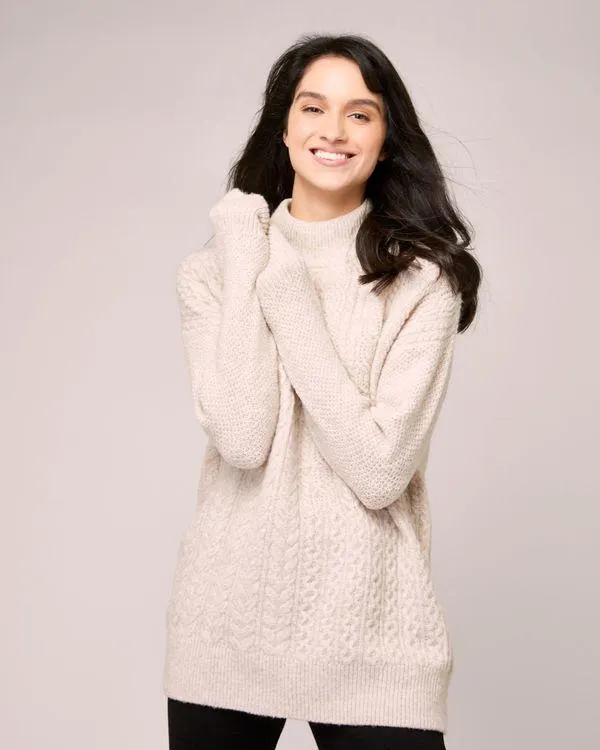 Longline Cable Knit Sweater