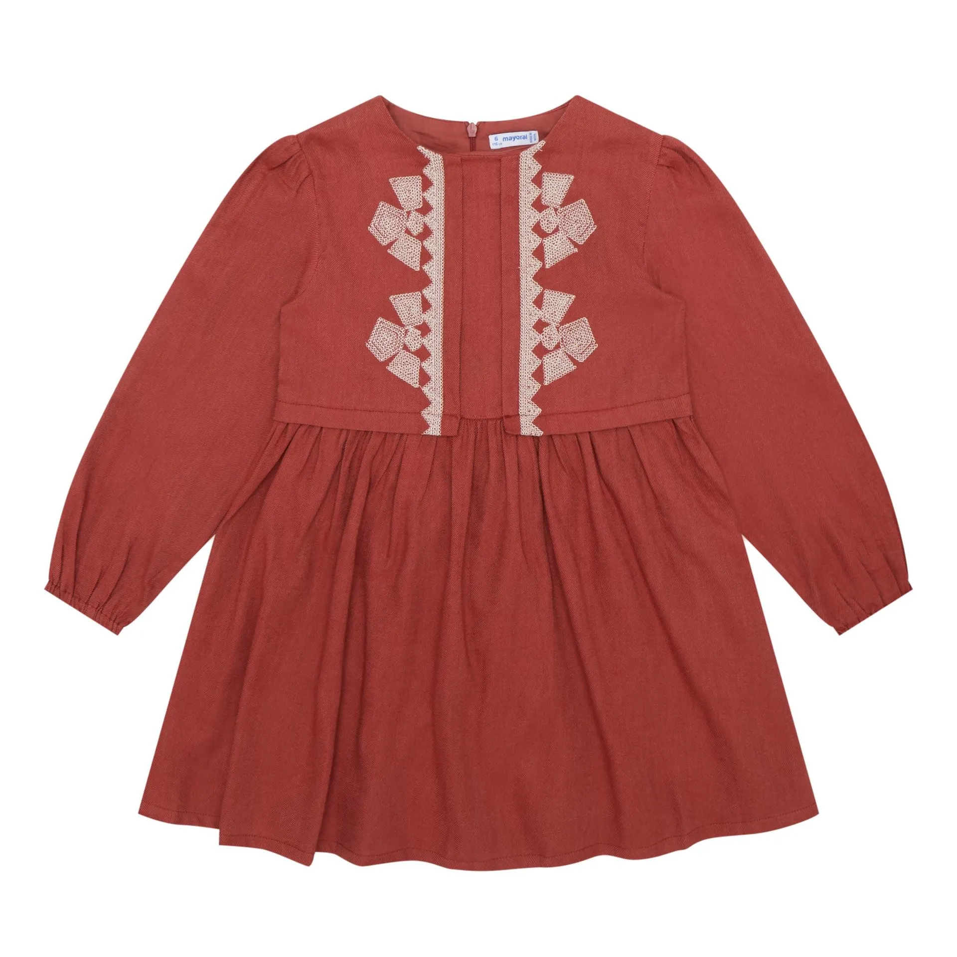 Embroidered Pleated Dress