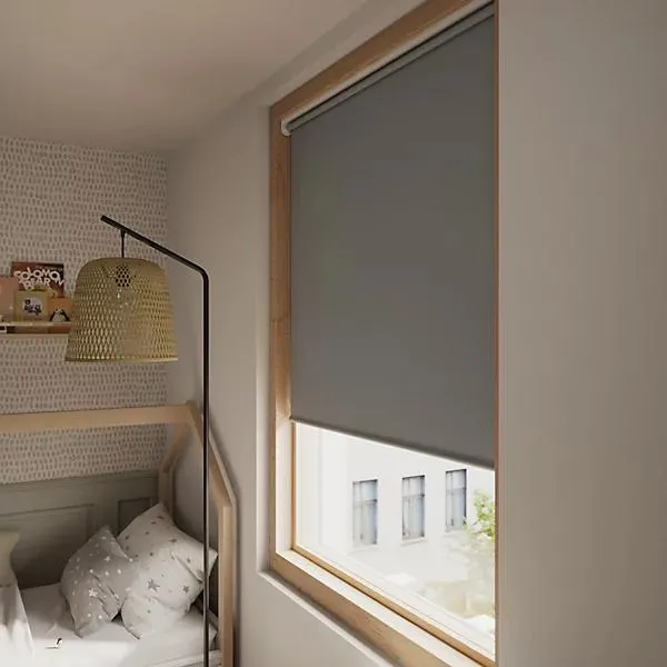 GoodHome Boreas Corded Concrete grey Blackout Roller Blind (W)160cm (L)180cm