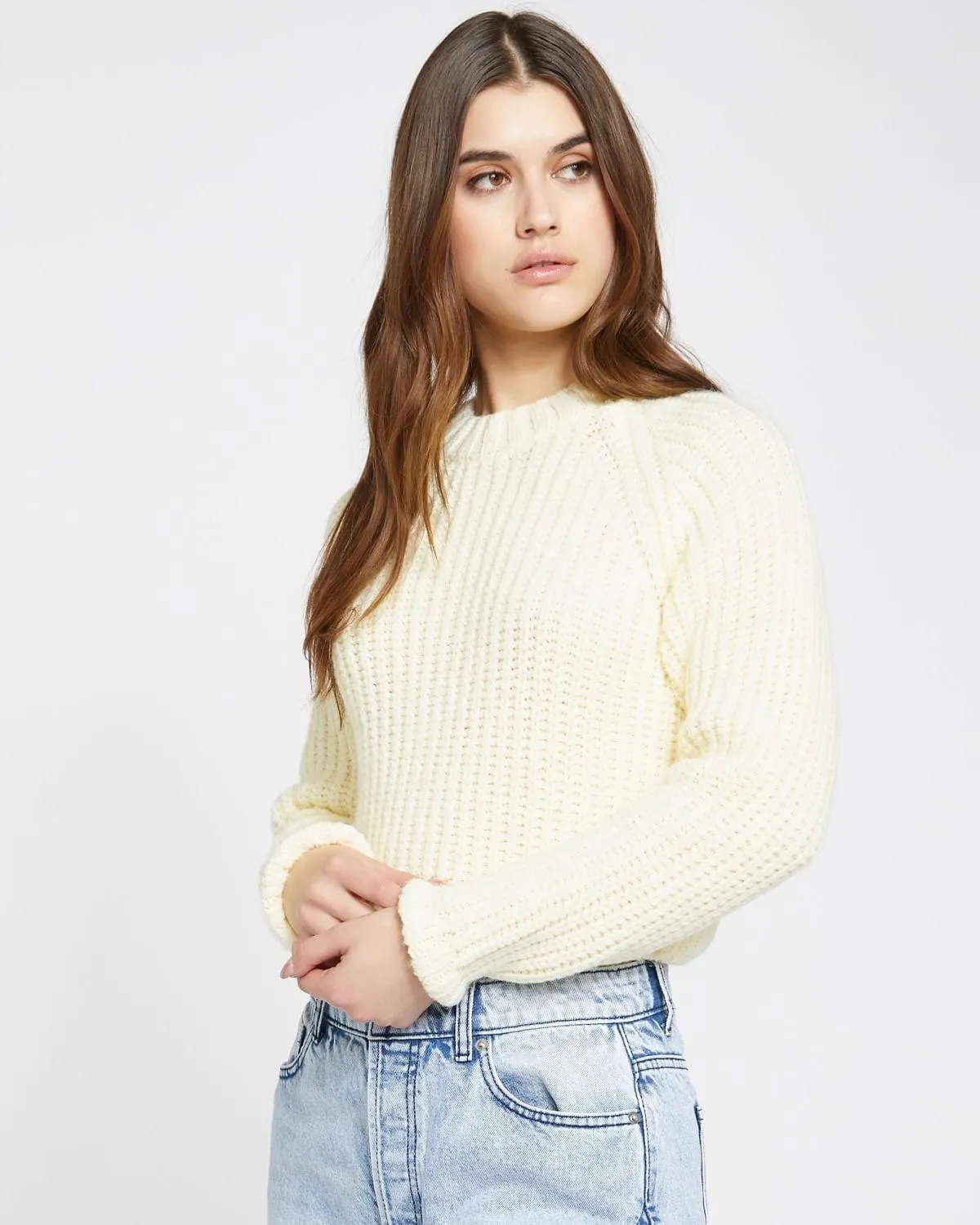 Savida Cropped Crew Neck Jumper